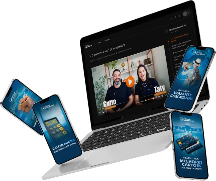 O curso no notebook, tablet e celular