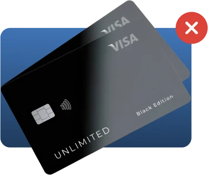 Cartão de crédito black com um X: você não precisa dele